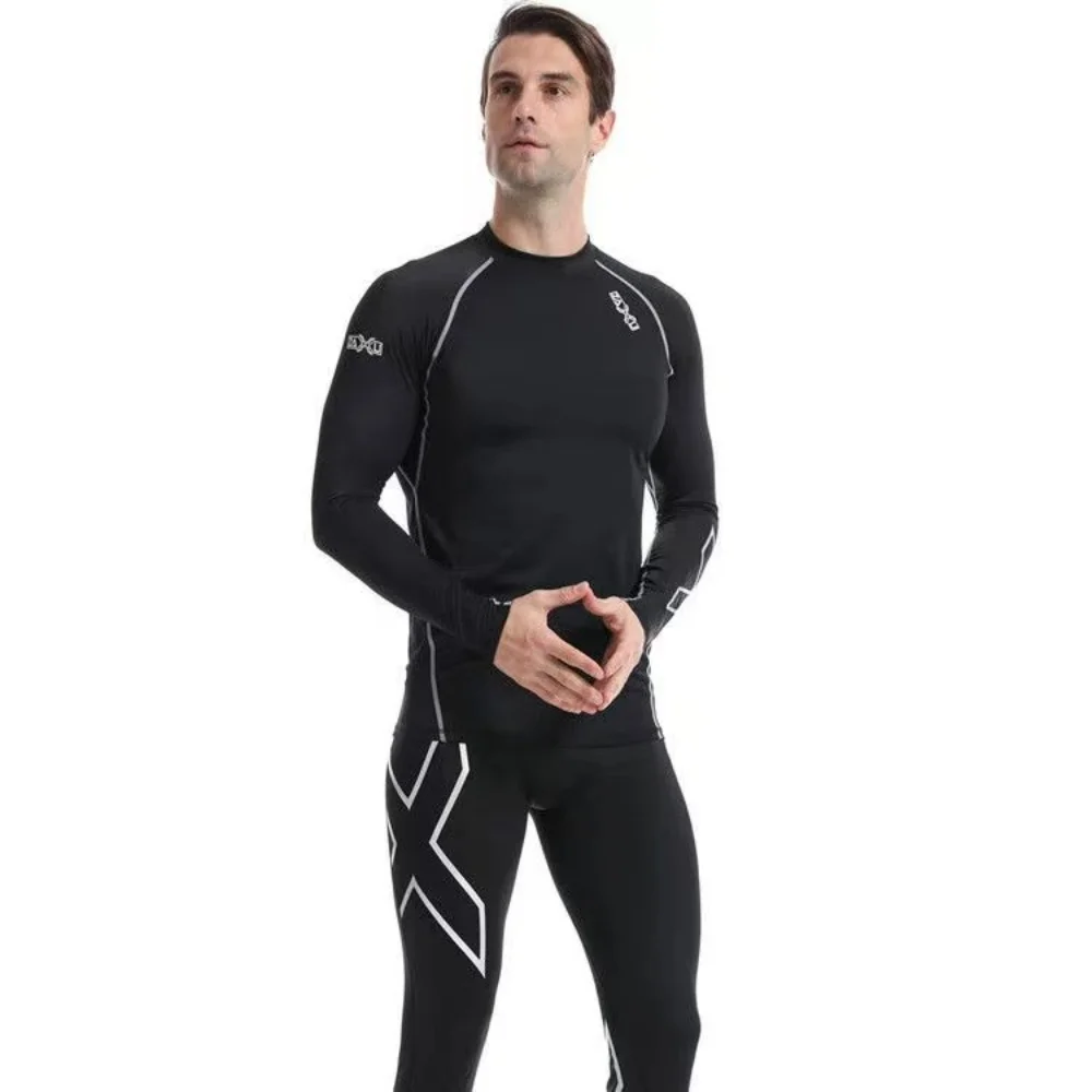 Mens Leggings Running Leggings Men's and women's running leggings sportswear quick drying gymfitness leggings exercise training jogging pants compression