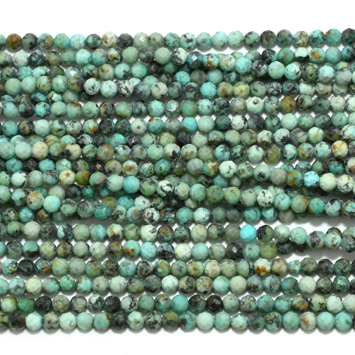 Perle Ronde En Turquoise Africaine Naturelle - 10 Mm, Trou 1-1.5 Mm, Pour Création Bijoux