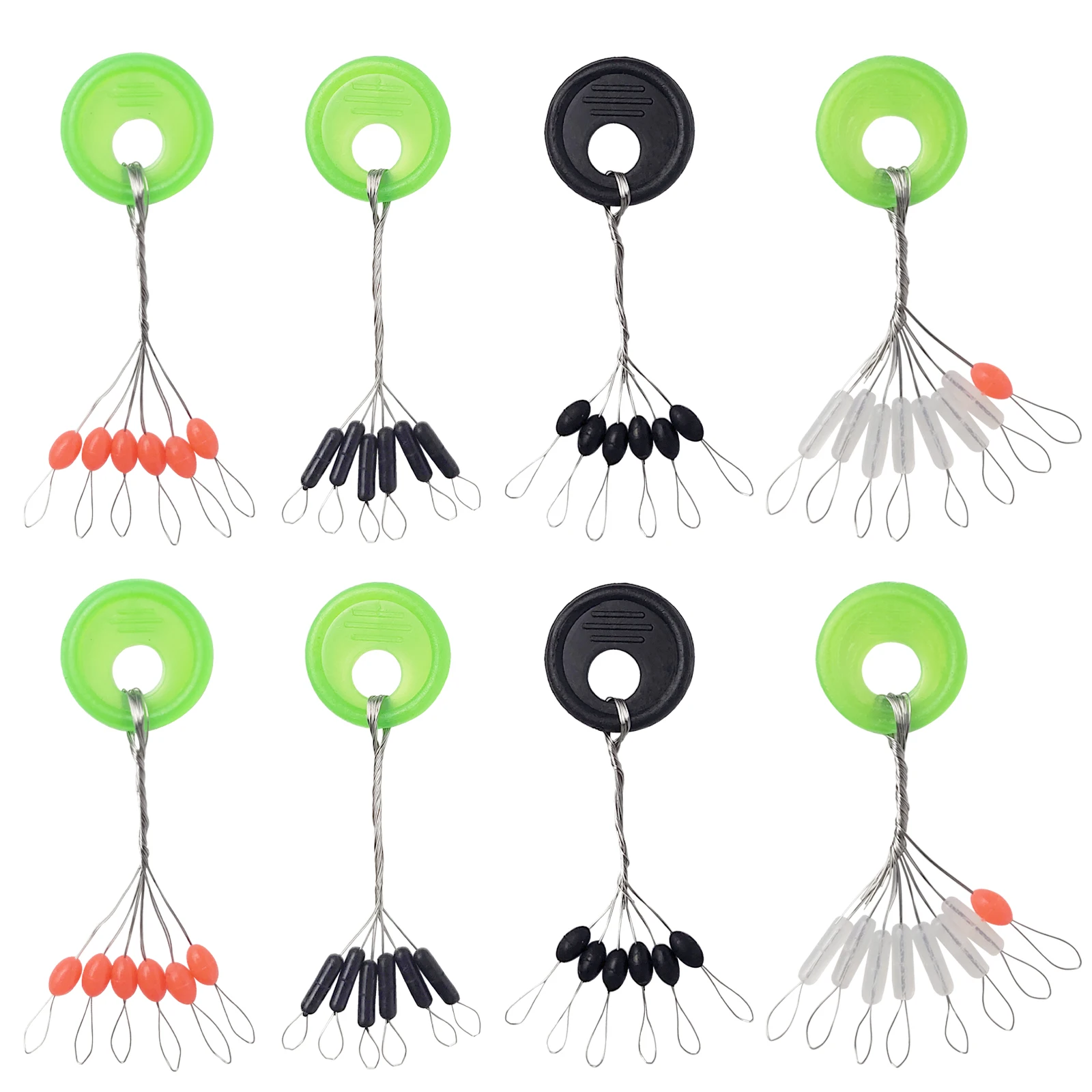 Aventik 600/800 Pcs Bobber Stopper Space Beans S M L Float Stops Oval/Column Fishing Bobber For Fly Fishing Accessories