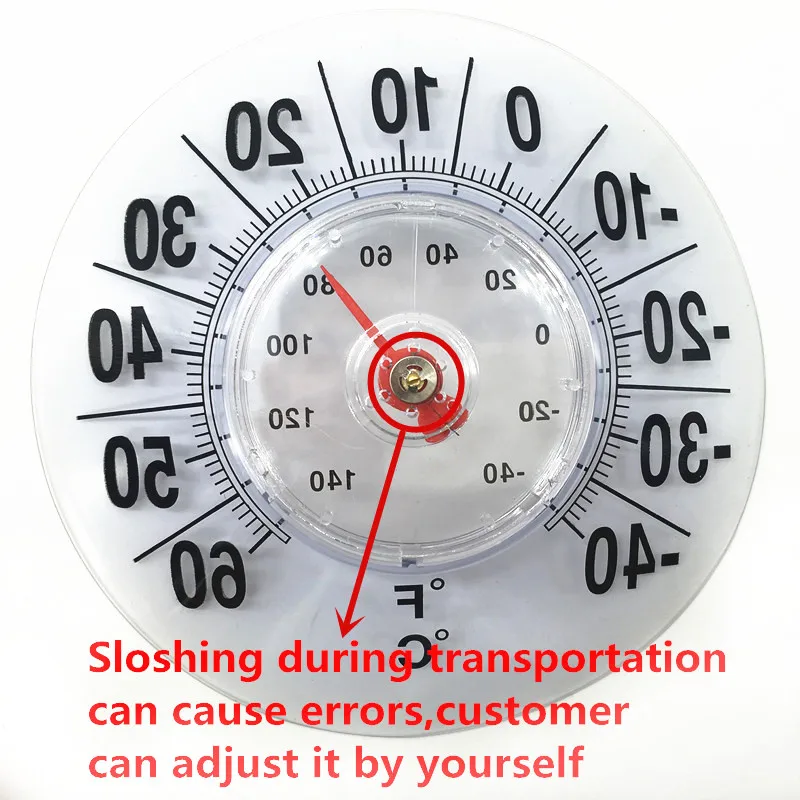 Large 7"  Indoor Outdoor Rubber Suction Cup Window Thermometer 6