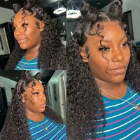 200 densité 46 pouces 13x6 HD Transparent lâche vague profonde dentelle frontale perruque cheveux humains Remy bouclés 13x4 dentelle avant perruques pour les femmes 2