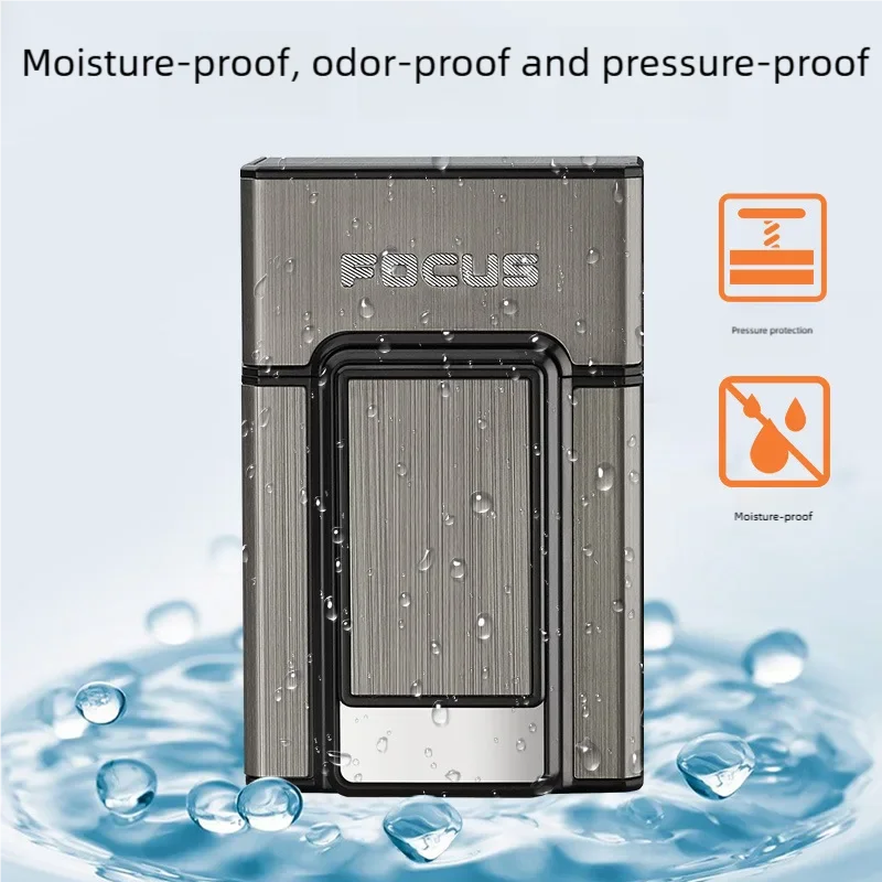 Hot selling aluminum alloy classic cigarette box rechargeable cigarette lighter 20 cigarette box metal pull 2