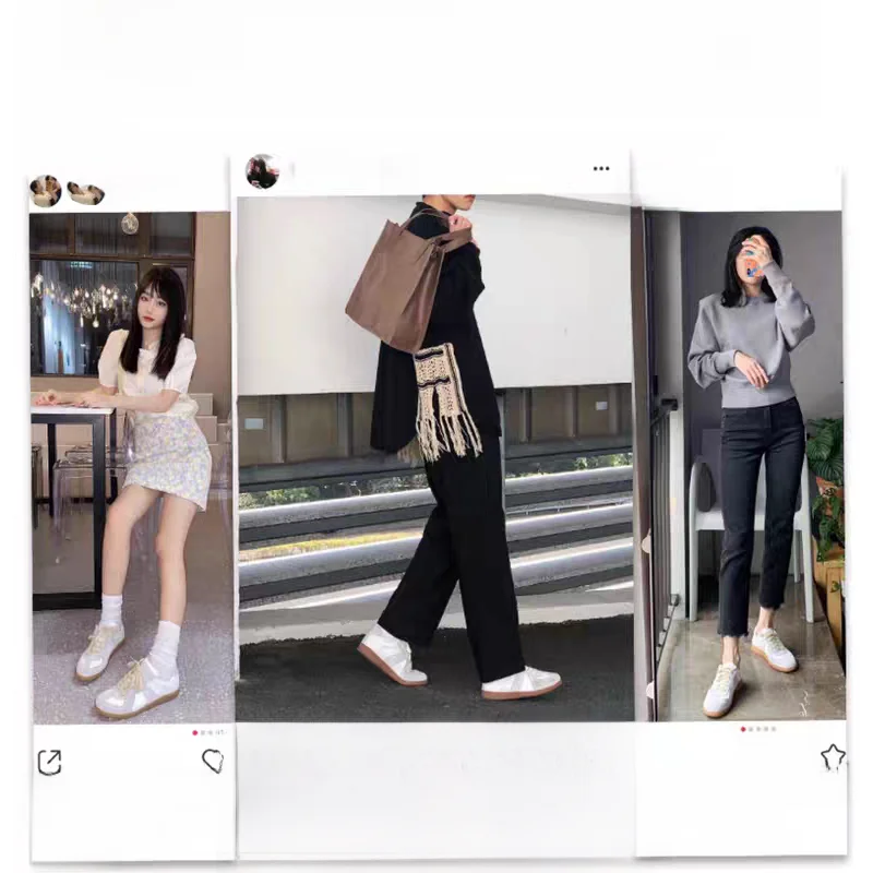 레트로 경량 다목적 캐주얼 스포츠 신발 커플 신발 남성 여성을위한 가죽 작은 흰색