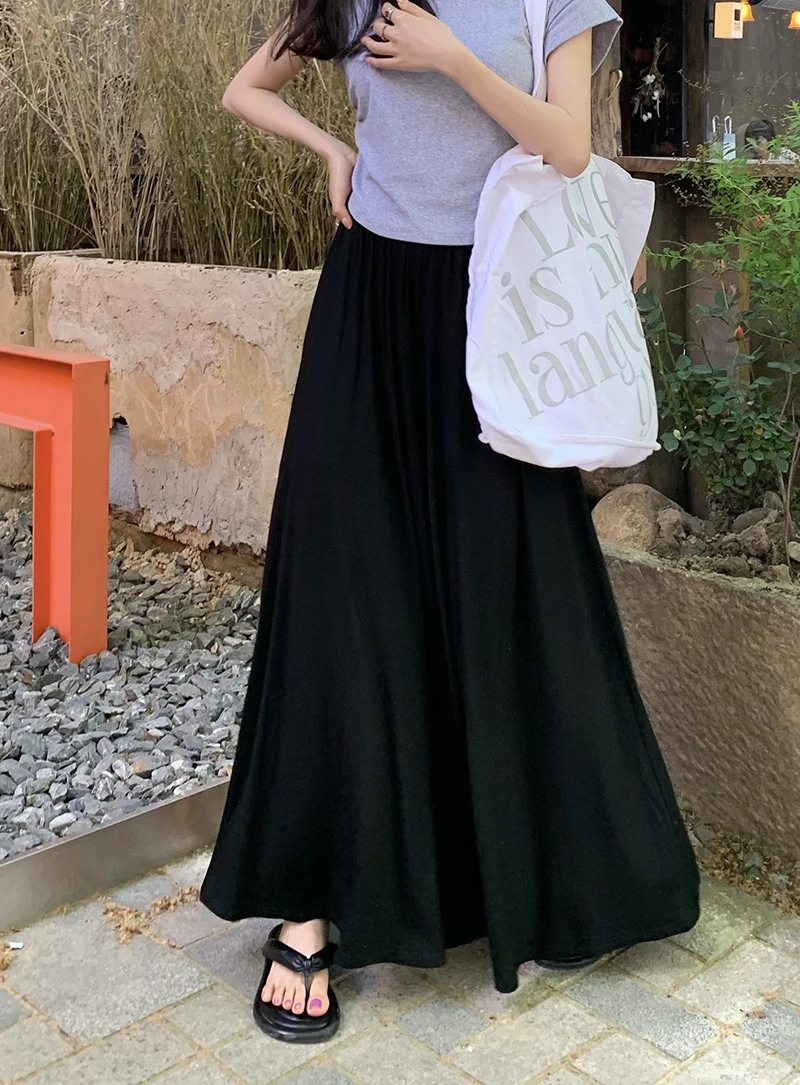 Korean Style Summer Pregnancy Belly Trousers Thin High Waist Wide Leg Floor-length Fashion Maternity Modal Pants Casual Trousers 3
