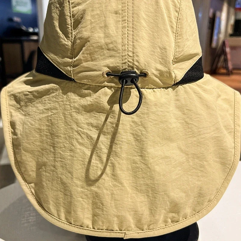 Wide Brim Bucket Hat with Neck Flap Waterproof & Quick-drying Panama Caps for Women Men Fishing Camping Hiking Autumn Travel 1Pc bucket hat