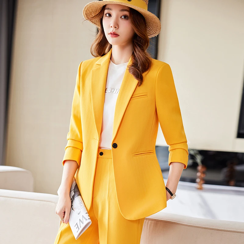 

Women's Retro Casual Short Blazer Coats Wide Leg Pants Set Commuting Solid Color Waist Closing Suit Jacket Pants Two-piece Sets