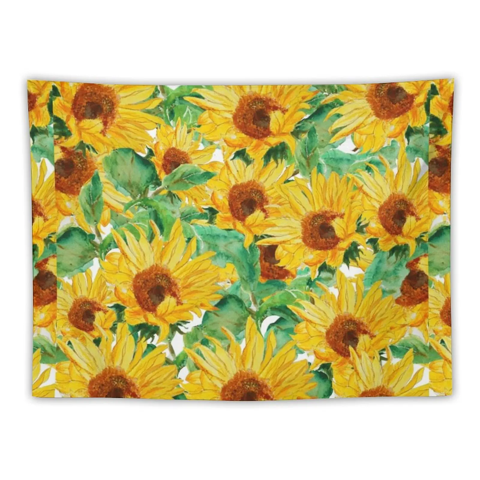 

bright yellow sunflower watercolorpattern Tapestry Hanging Wall Bed Room Decoration Things To The Room Tapestry