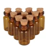 Wholesale 50pcs 1ml Amber Mini Glass Bottles Tiny Jar Vials With Cork Stopper DIY Craft 1