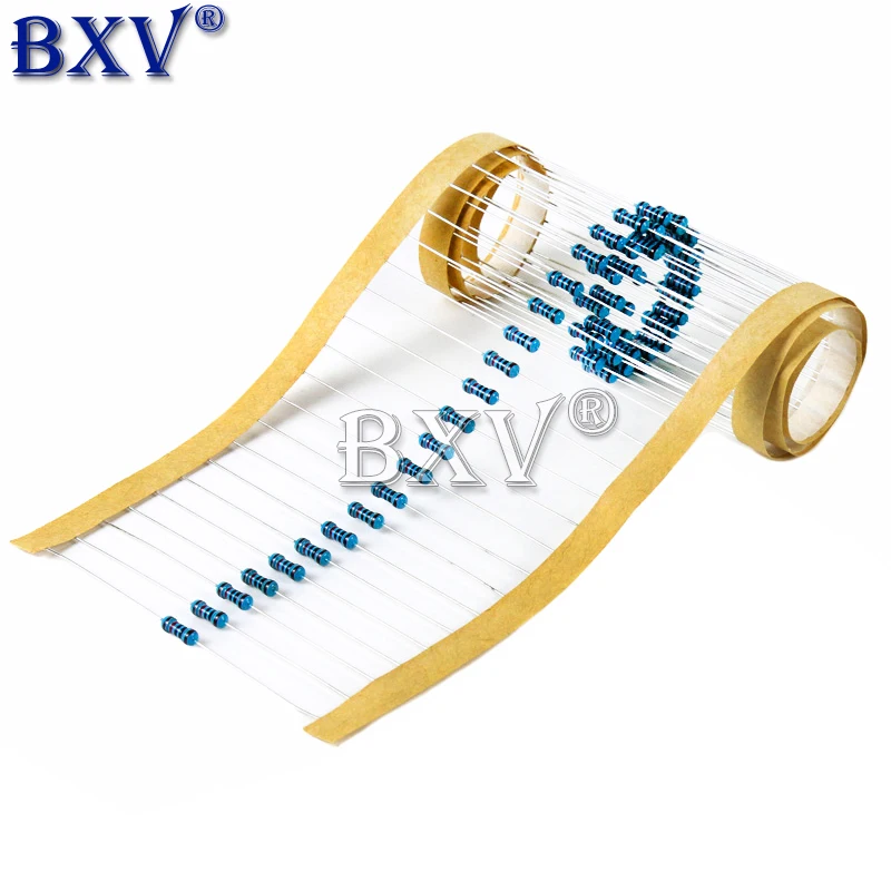 1/4W 1R-22M 1% Metal Film Resistor 100R 220R 1K-100K ohm Resistance 100PCS