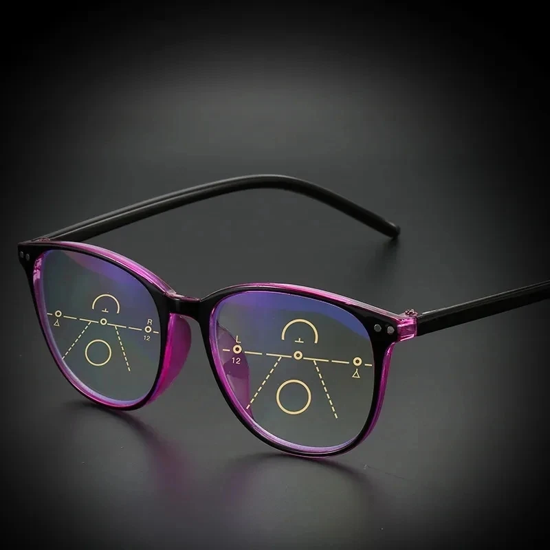 

Новые 3 в 1 прогрессивные многофокальные очки для чтения для женщин очки легко смотреть далеко и близко от + 1,0 до + 4,0