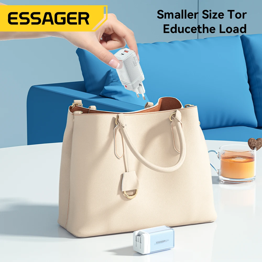Essager GaN 45w USB A Charger Type C Quick Charge 2 in 1 Fast Charging For iPhone 14 13 12 MacBook Samsung