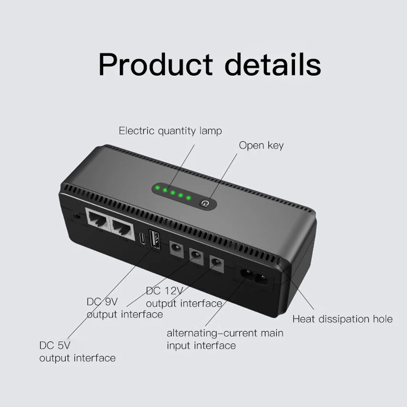 10400mAh UPS Mini Uninterruptible Power Supply DC 5v 9v 12v output Portable Battery Backup 18W POE Router Modem monitor 2A uninterruptible power supply portable ups mini ups