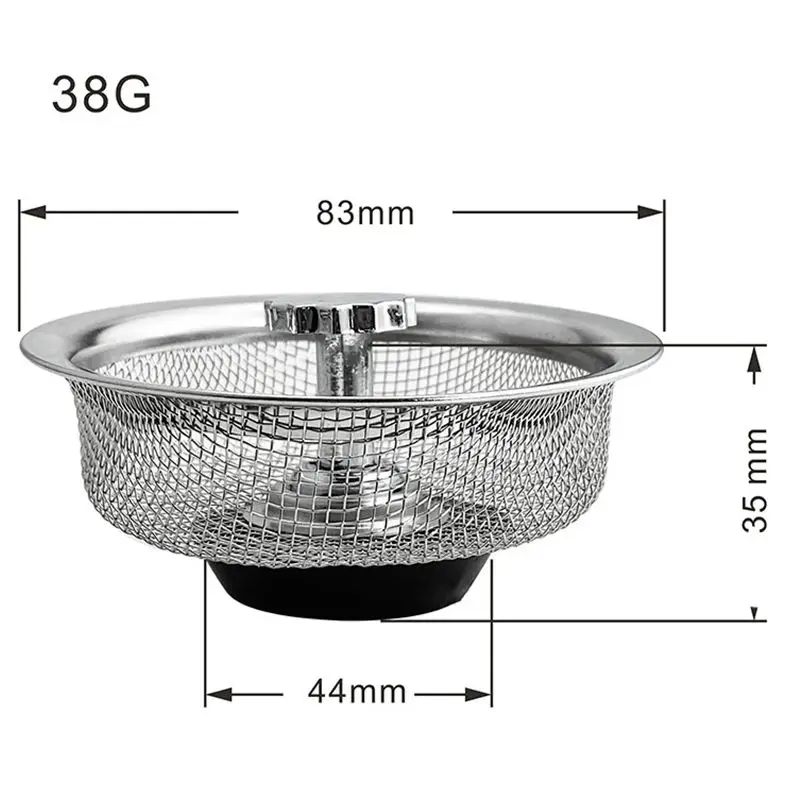 Kitchen Sink Strainer Stopper 2-in-1 Stainless Steel Strainer Filter Kitchen Sink Drain and Stopper 83mm Diameter