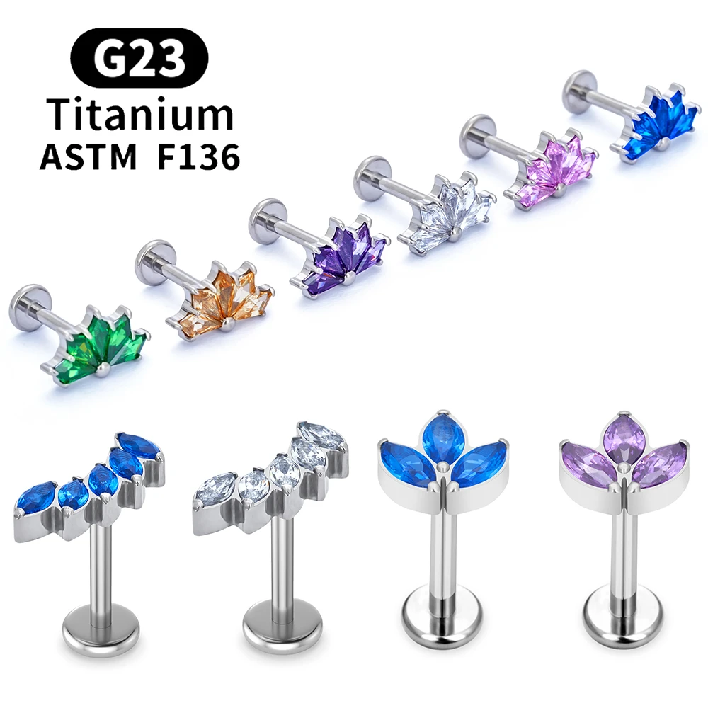 Titanium Labret Stud Earrings Titanium Stud Earrings G23 Titanium