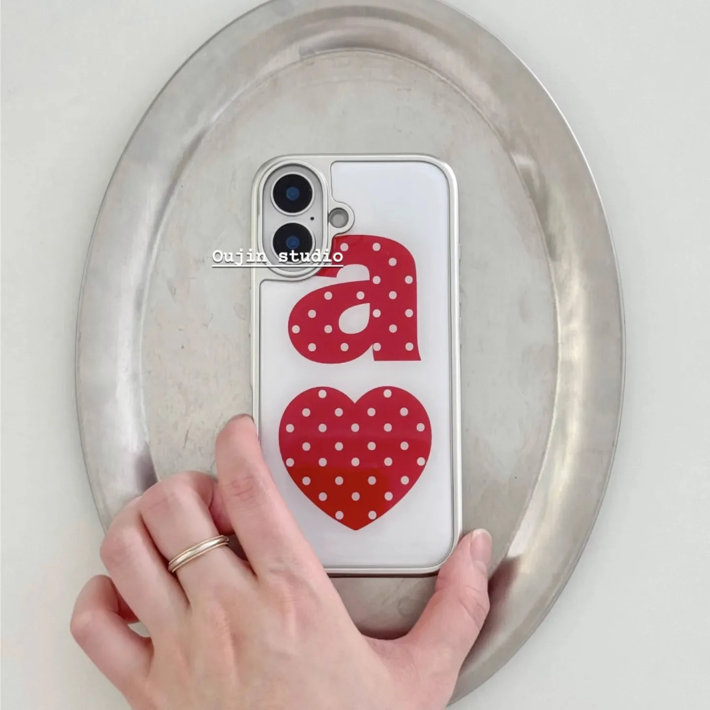 Creative Korean Ins Sweet Red Love Polka Dot Kawaii Phone Case - Y2K Style Cover