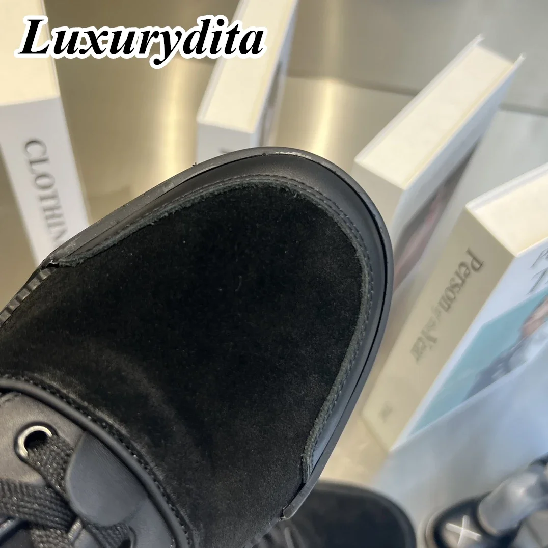 LUXURYDITA Designer Men Casual Sneakers Real Leather Rivet Luxury Male Tennis Shoes 38-47 HJ1038