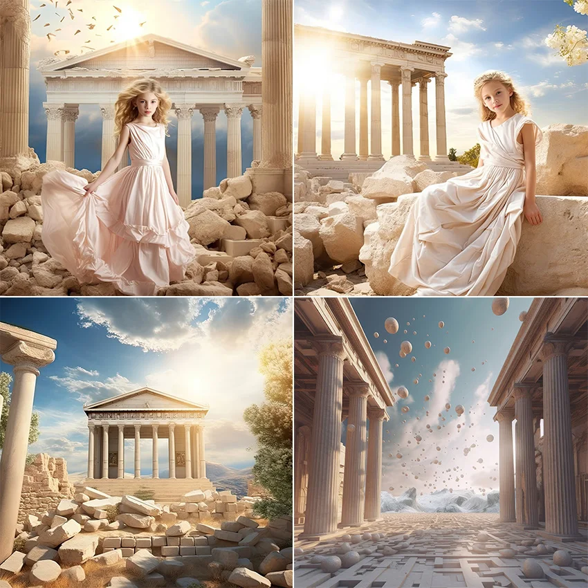 

Mehofond Photography Background Ancient Greek Ruins Kids Adult Birthday Wedding Maternity Portrait Decor Backdrop Photo Studio