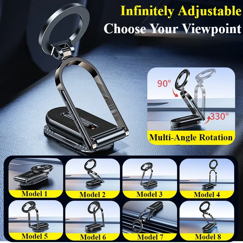 Eary Magnetic Phone Holder With 360 Rotating Ultra Stable Base Stand Mount For Car Dashboard Universal For IPhone Samsung Series