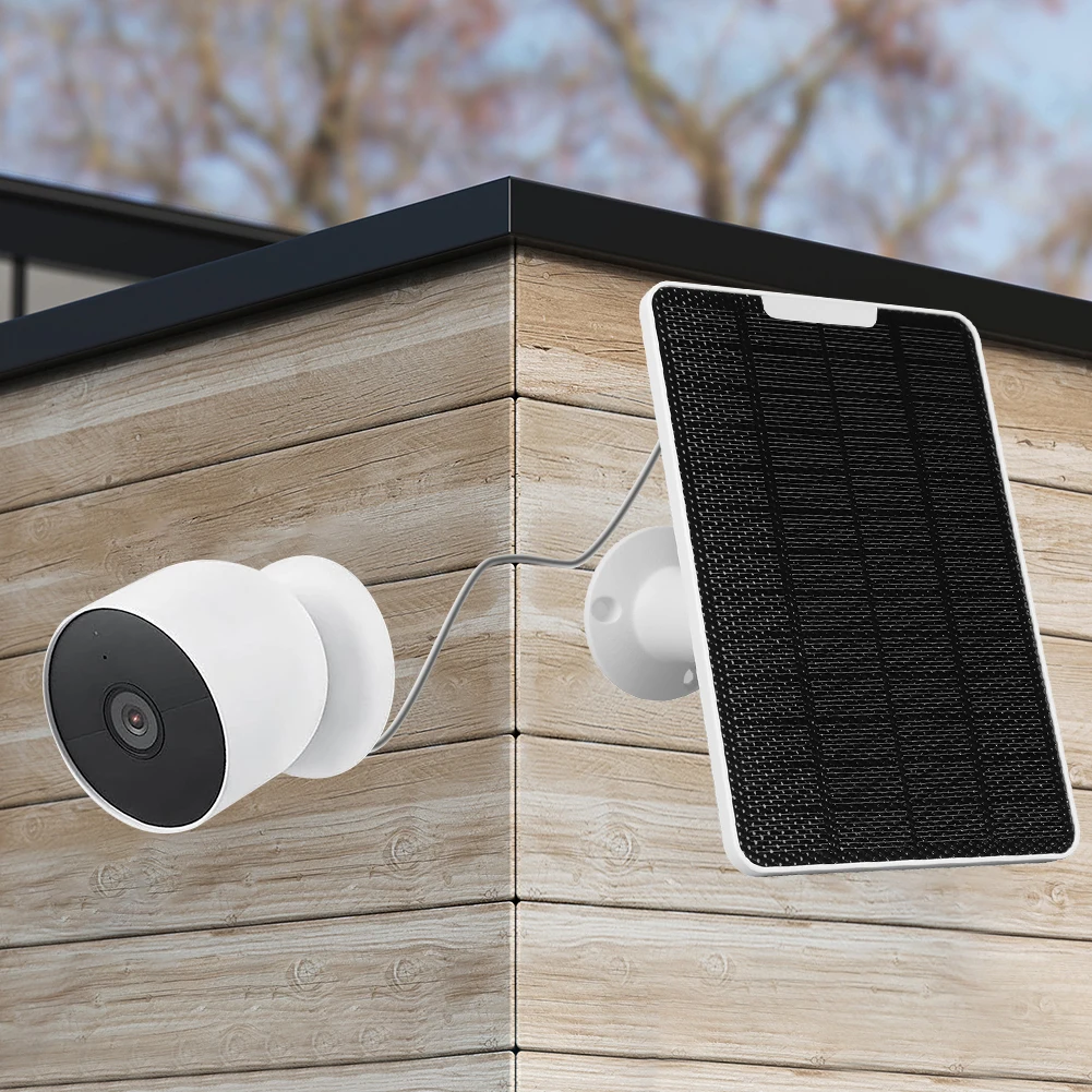 Monocrystalline Solar Panel 10W with Adjustable Rack and Waterproof Design for Google Nest Cam Outdoor Use