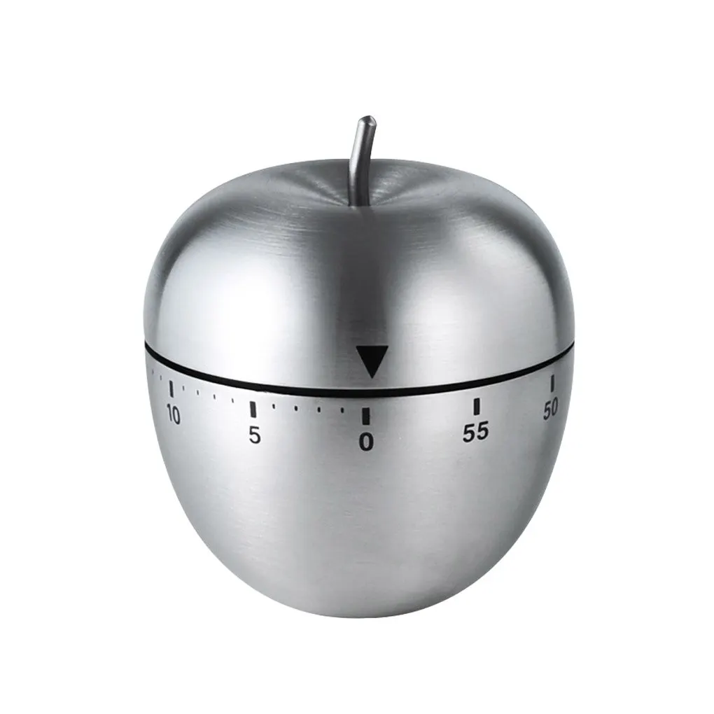 Kitchen Timer 1pc Creative Kitchen Mechanical Timer Stainless Steel Egg-Type Timer 60 Minutes Student Timing Baking Cooking Reminder