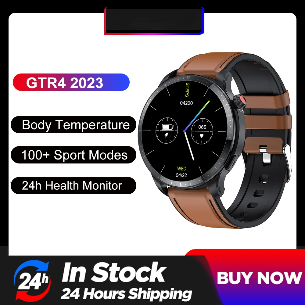 

2023 GTR 4 Smart Watches Men Android Bluetooth Call NFC Body Temperature Blood Oxygen Fitness Tracker Smartwatch for Android