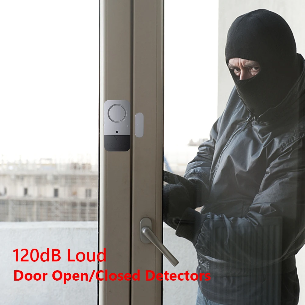Door Open/Closed Detectors Magnetic Doorbell 120dB Door Window Alarm Kits Home Security Sensor Detector Burglar Alarm Kit