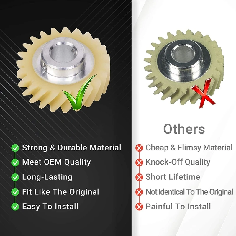 1PC Ultra Durable W10112253 Mixer Worm Gear Replacement Part