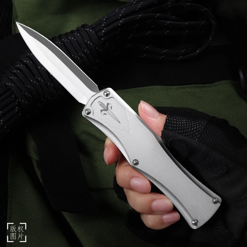 

Hera Goddess Series Micro OTF Tech Knife Mirror & Satin Surface D2 Blade CNC Aluminum Alloy Handle EDC Tactical Pocket Knife