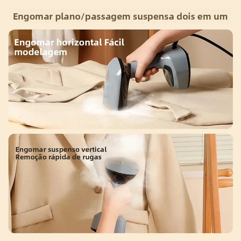 Máquina de engomar dobrável 1500w vaporizador de roupas de calor rápido vaporizador de tecido elétrico doméstico para viagens em casa ferro a vapor portátil 5