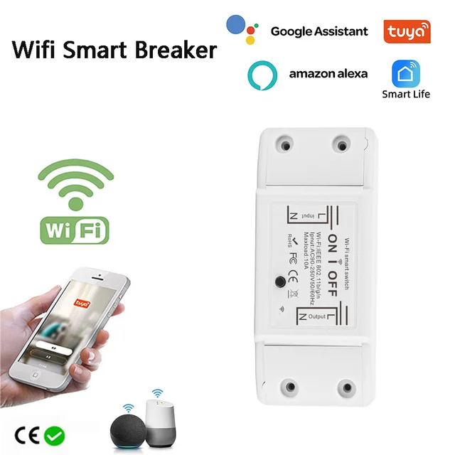 TUYA Basic WiFi สวิทช์โมดูลรีเลย์ DIY MINI Home สวิทช์ SmartLife APP เสียงไร้สายรีโมทคอนโทรลสวิตช์จับเวลา Alexa 1