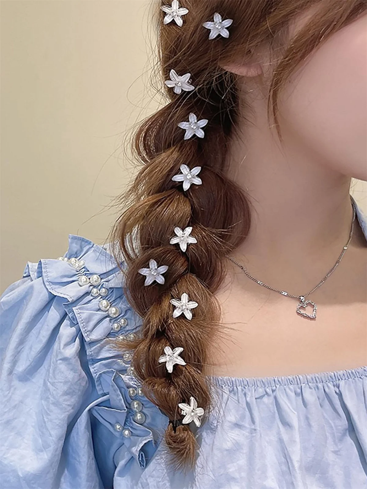 10pcs Hair Clip Braided Small Flower Hair Buttons Hairpin For Everyday Styling Suitable For Travel Mini Hair Claw Accessories Image 5