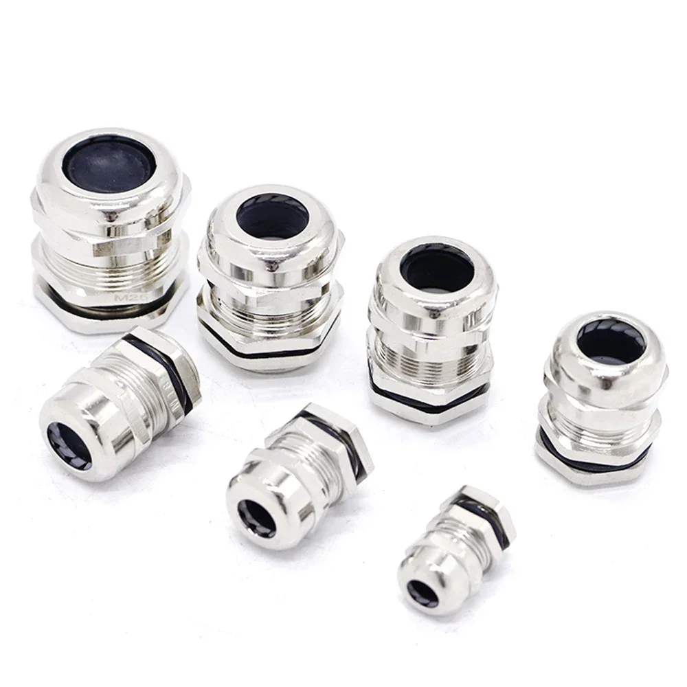 Cable Gland Waterproof IP68 Nickel Plated Brass PG7 For 3-6.5mm PG7 PG9 PG11 PG13.5 PG16 PG19/21/25/29/36/42/48