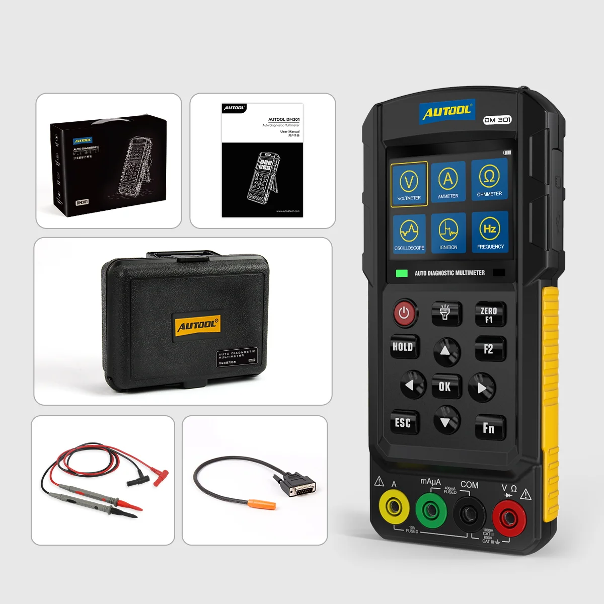 AUTOOL DM301 Scanner automobilistico strumento diagnostico per auto multimetro automobilistico segnale analogico accensione segnale di impulso Test con K/CAN