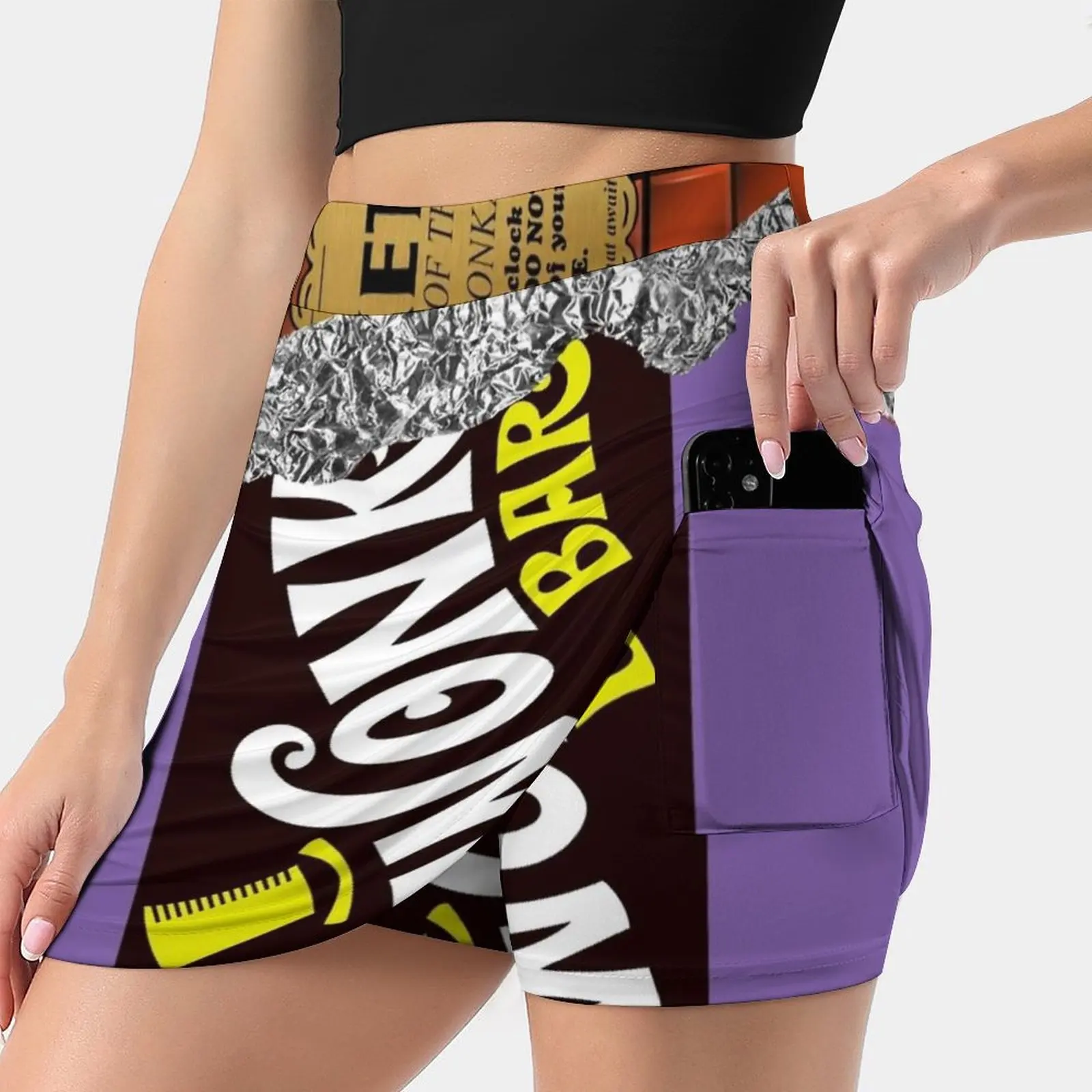 

Wonka'S Golden Ticket Chocolate Women's skirt Aesthetic skirts New Fashion Short Skirts Chocolate Factory Wonka Pure