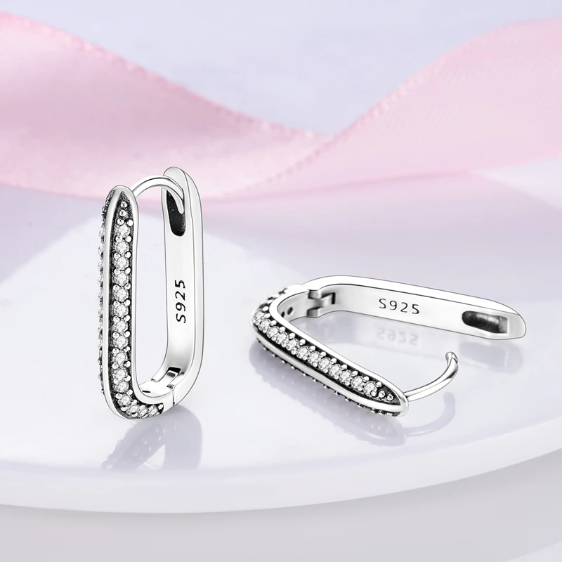 Hot Classic Original 925 Sterling Silver Earrings Colorful Circle Hoop Earrings For Women Party Wedding Engagement Jewelry Gift