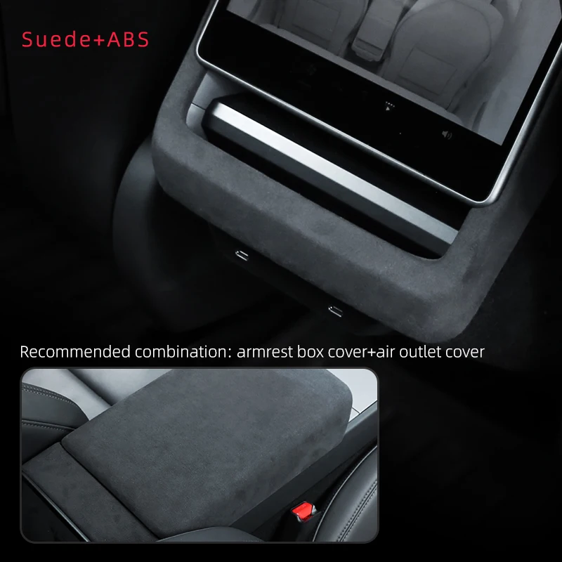For Tesla Model Y Juniper 2025+ Launch Accessories For Tesla Model 3 Highland 2024 Central Control Armrest Box cover ABS Materia — view 2