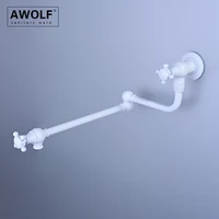 Awolf ทองเหลืองหม้อ FILLER แปรงสีเทาก๊อกน้ําห้องครัวพับติดผนังทองหมุน 360 องศา TAP Chrome FW012 6