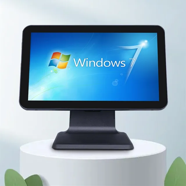 15,6-дюймовый кассовый аппарат с сенсорным экраном Windows POS и складной подставкой I5 Gen4 8G 128G, богатые интерфейсы, цифровой VFD-дисплей 1