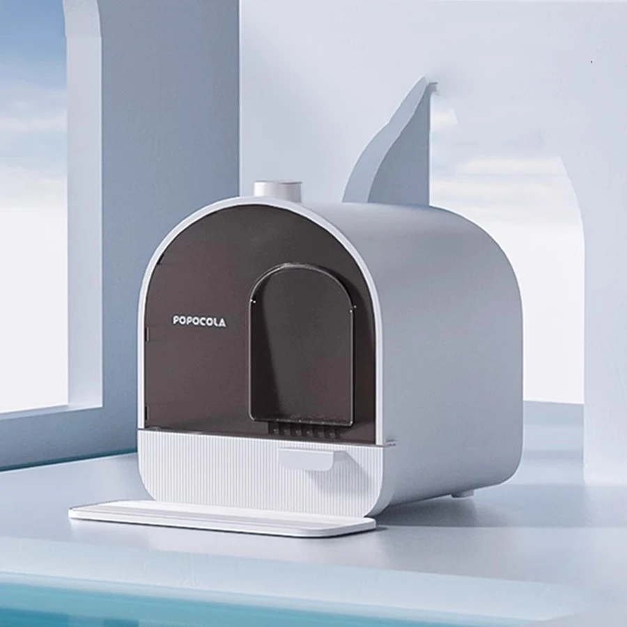 

Top Shield Cat Litter Box Square Pedestal Design Strainer Smell One Hitter Cove Tray Cats Toilet Closed Kattenbak Pet Supplies