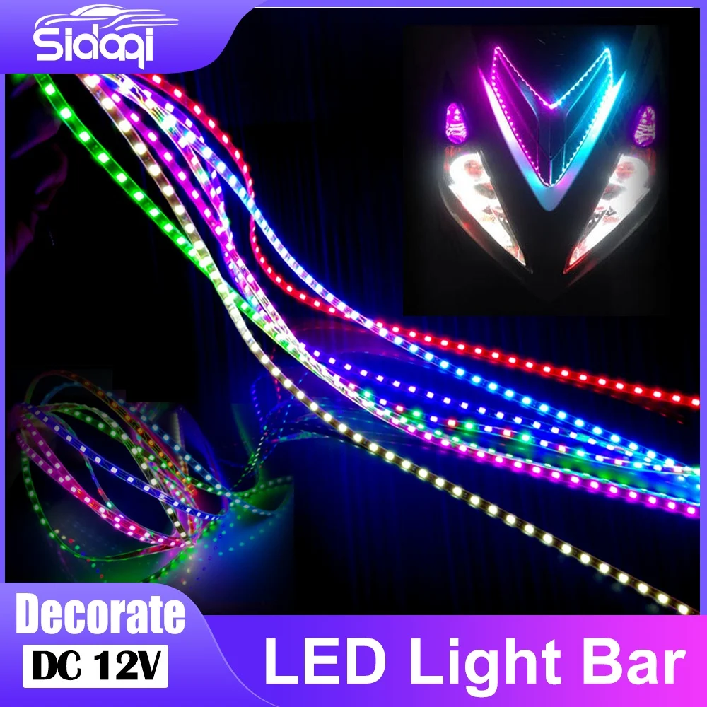 

1piece 90CM 90LED Motorcycle Car Strobe Decorative Strip Waterproof LED Flexible Light Strip Running LED Light