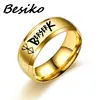 Besiko New Anime Peripheral Berserk Ring Commemorative Fashion Simple Cool Laser Stainless Steel Ring Men Women Jewelry 4 Color 5