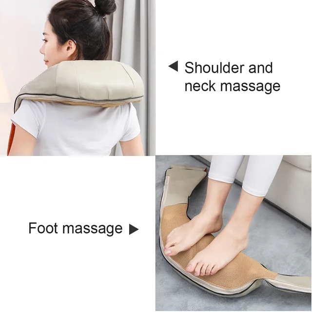 U Type Electrical Car/Home Massage Shiatsu Back Shoulder Neck Massager Multifunctional Shawl Infrared Heated Kneading Massager 3