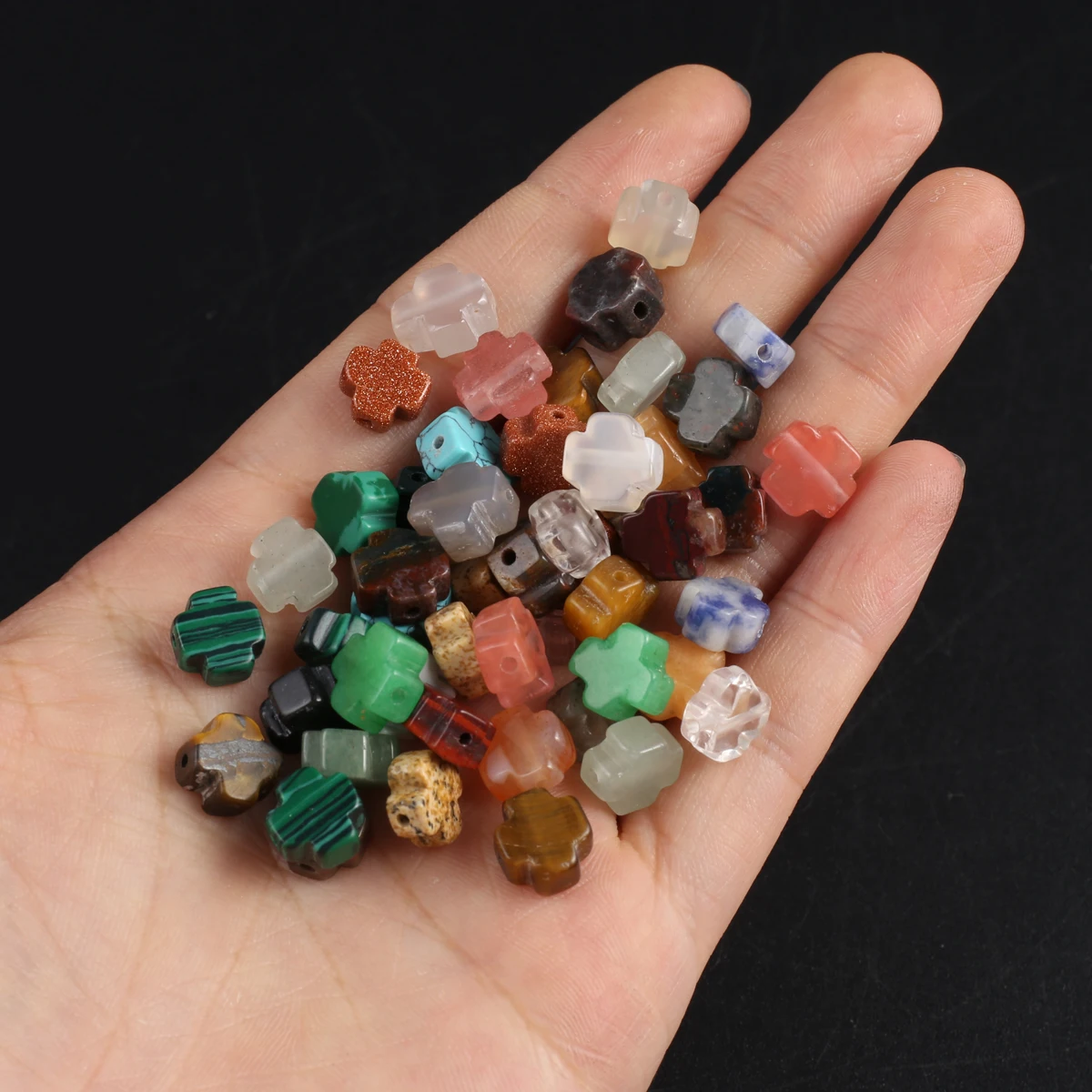 

45PCS Wholesale Loose Spaced Natural Stone Vertical Hole Beaded Pendant Jewelry Making DIY Necklace Earrings Accessories Gift