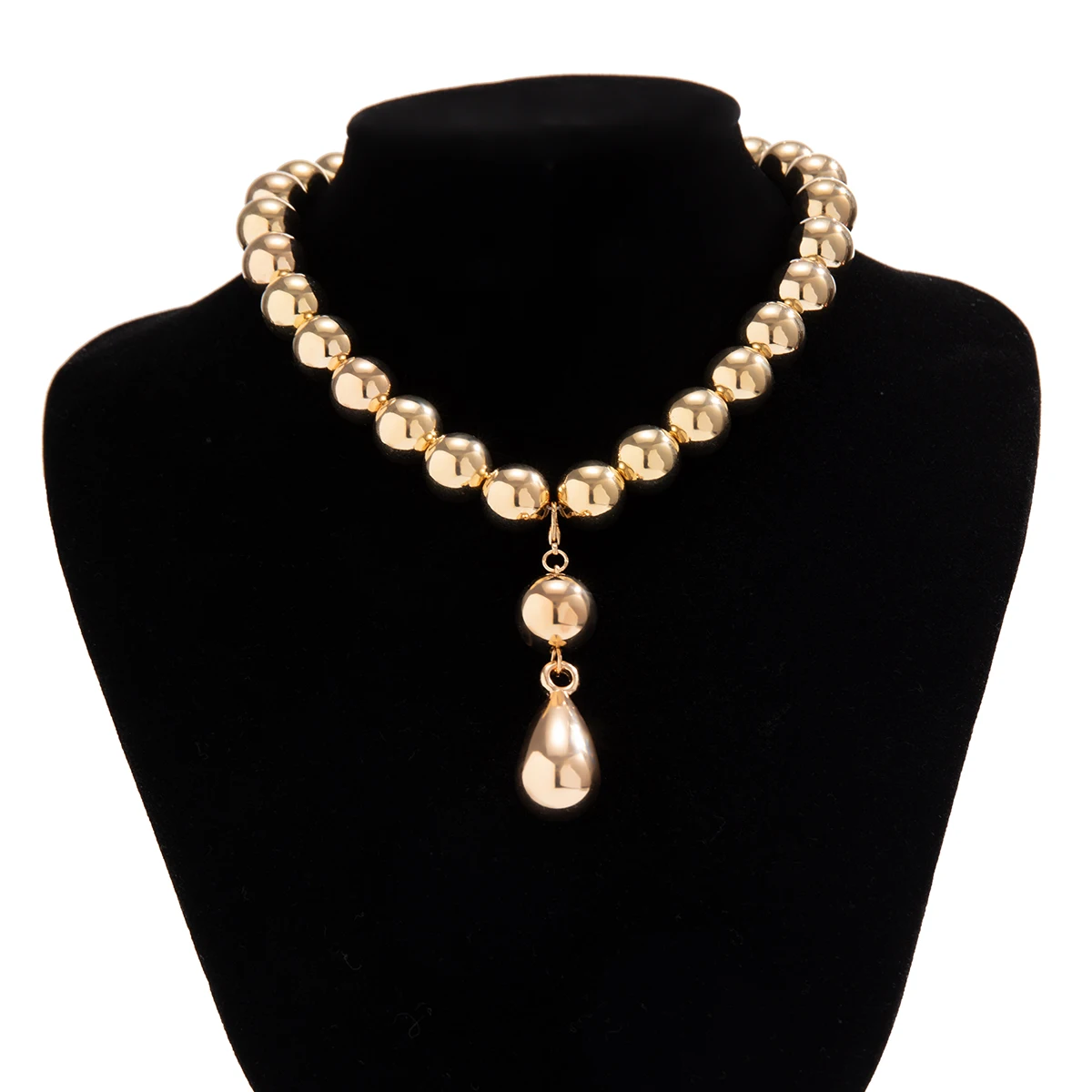 IngeSight.Z Vintage Water Drop CCB Ball Long Pendant