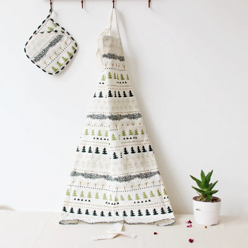 

Фартук из хлопка и льна в Корейском стиле, модный простой кухонный фартук без рукавов, можно протереть, для дома