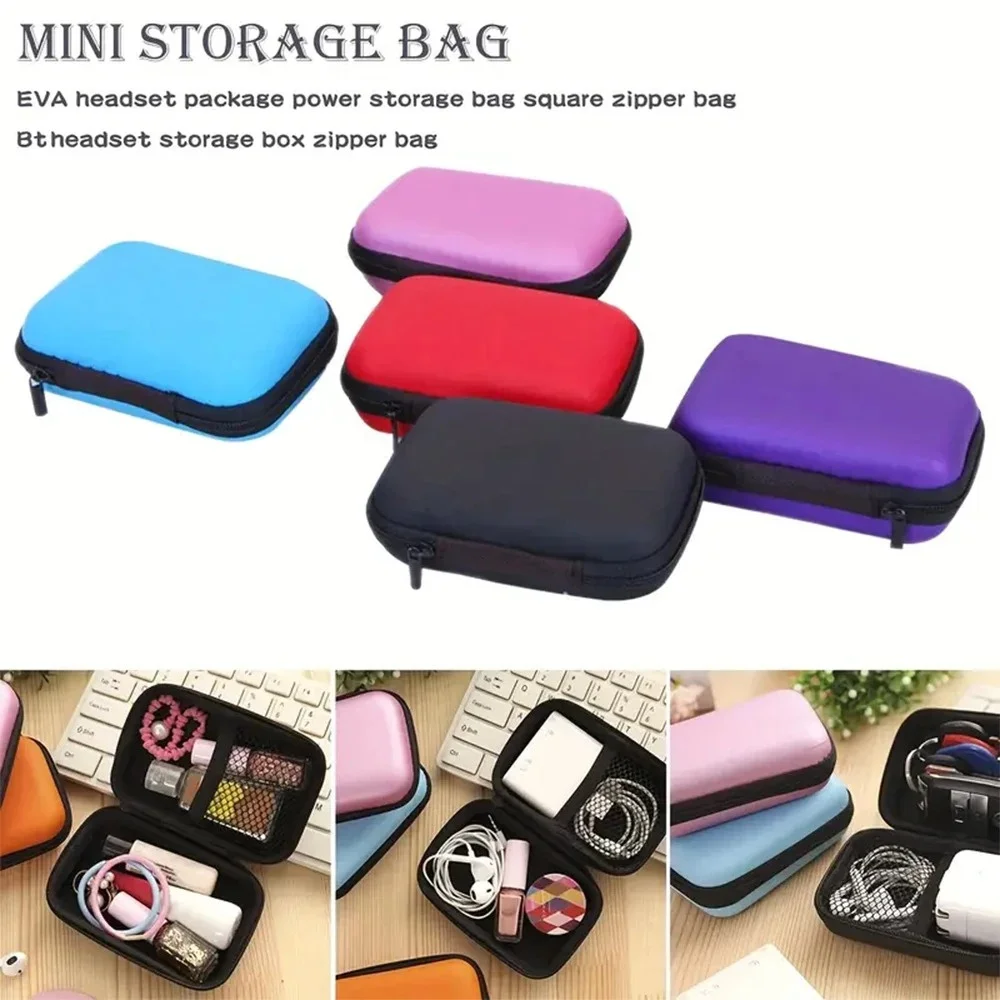 1pc Portable Waterproof EVA Headphone Storage Bag Data Cable Games Box Travel Protective Case For Earphone Card Cube Organizer