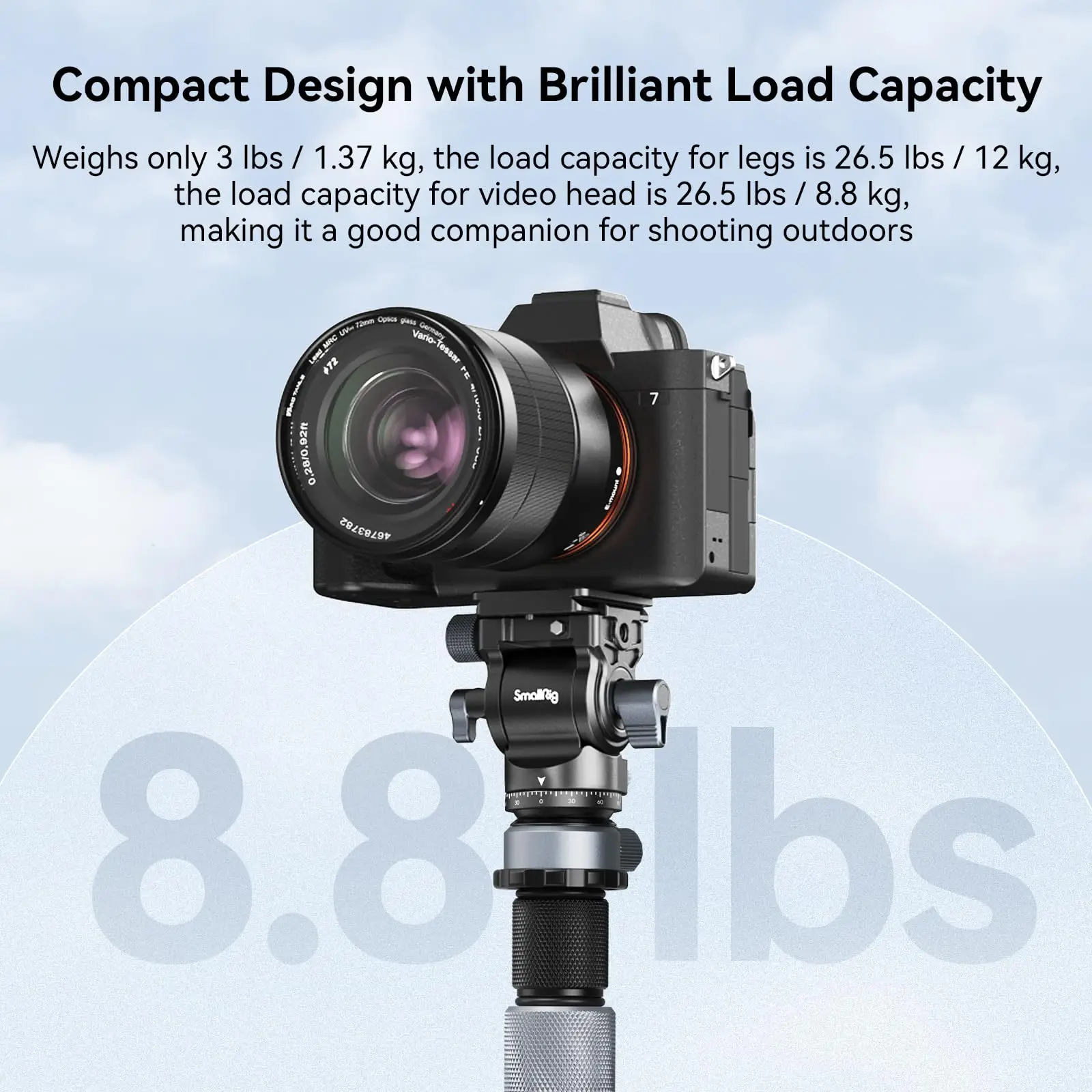 Travel Video Tripod Kit Lightweight Tripods with 360° Video Head for Arca-Swiss