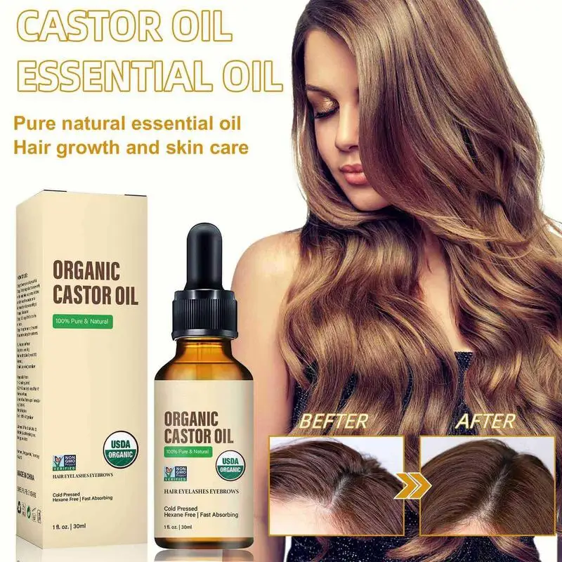 

Hair Growth Castor Oil 30ml Growing Hair Essentiall Oil Natural Anti Hair Loss Hair Growth Essence Spray For Men And Women