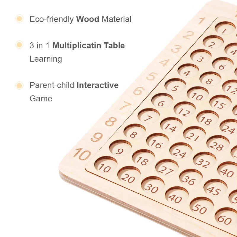 Educational Wooden Multiplication Board Game