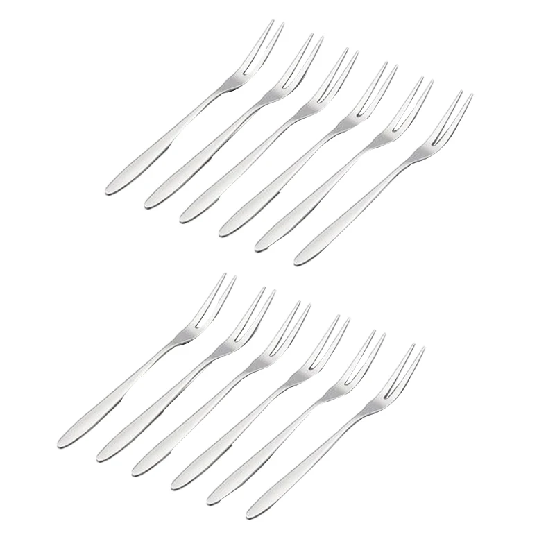 12 Pcs Dessert Forks,5.1 Inchstainless Steel Mini Salad Fruit Fork Tasting Forks Cocktail Fork